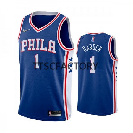 Maillot Basket Philadelphia 76ers James Harden 1 Nike 2022 Icon Edition Bleu Swingman - Homme